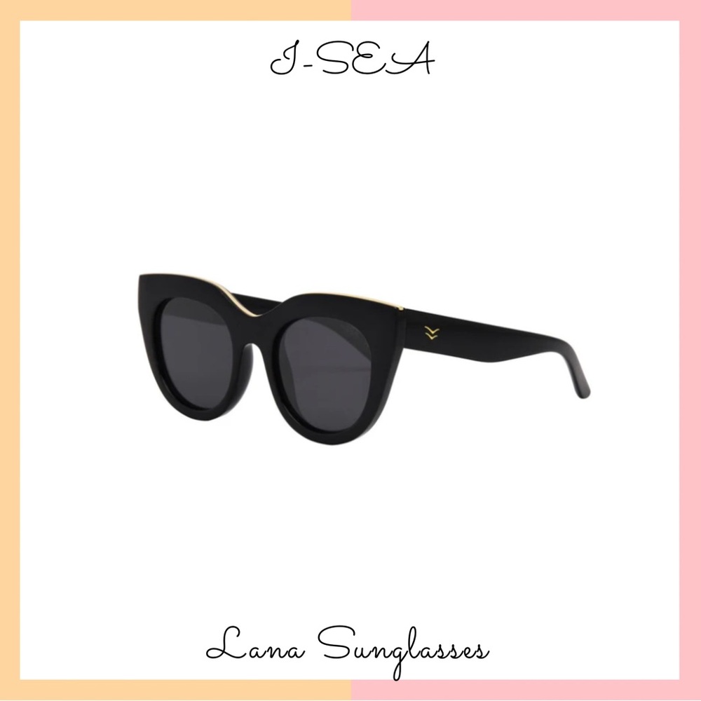 I-SEA Black Oversized Lana Sunglasses